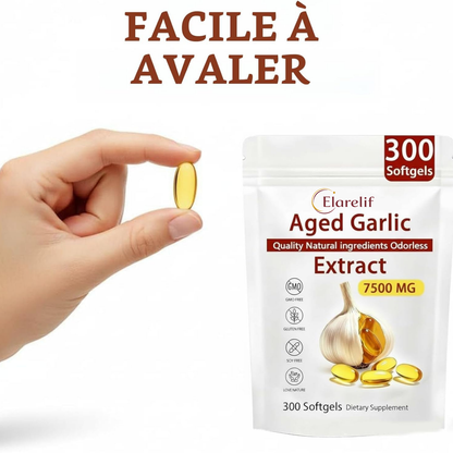 Extrait d'ail vieilli - 7500 mg, gélules inodores