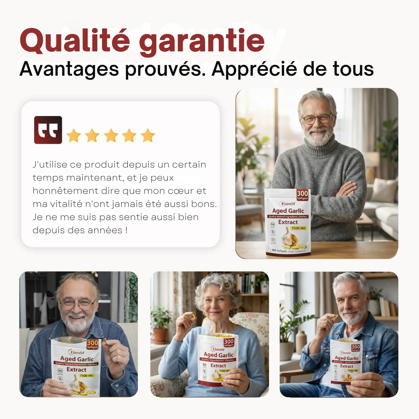 Extrait d'ail vieilli - 7500 mg, gélules inodores